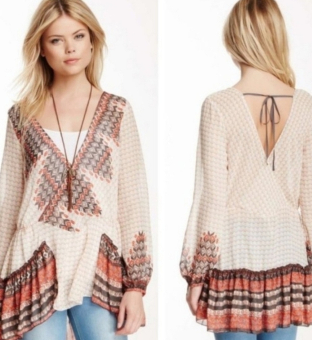 NWT Free People Mystic Peasant Tunic - Dirty Martini Combo - Size M